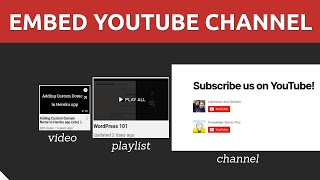 Embed Your YouTube Channel to Your Website  Video Playlist amp Subscribe button [upl. by Andree713]