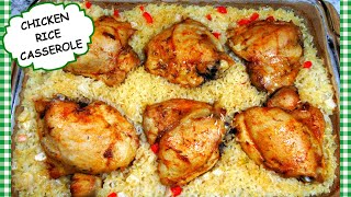 Easy Baked Chicken and Rice Casserole Recipe  ONE PAN [upl. by Eiddam]