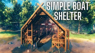 Valheim How To Build A Simple Boat Shelter  Interior [upl. by Bauer]