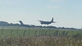 USAF C130J Landing at Prestwick Airport [upl. by Attenod]