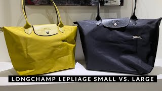 Longchamp Le Pliage Tote Small VS Large [upl. by Lleirbag]