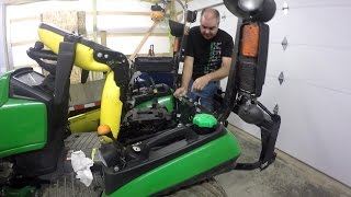 Deere 1025r1023e 50200 hr Hydraulic Oil Change without left wheel removal [upl. by Ontina]