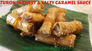 Turon Fried Bananas in Sweet amp Salty Caramel Sauce Vid28 [upl. by Hamitaf]