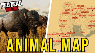 ALL Red Dead Online Legendary Animal Spawn LOCATIONS RDR2 Online [upl. by Brezin]