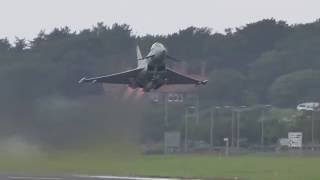 Typhoon 35  Performance Takeoff  Prestwick Airport 03SEP16 4KUHD [upl. by Ssegrub]