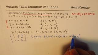 Convert parametric equation to Cartesian equation of Plane [upl. by Ferrel]