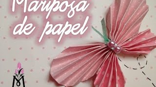 TUTORIAL Cómo Hacer Una mariposa de PapelHow to Make Paper Buterfly [upl. by Nosnej655]