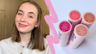 NEW Glossier UltraLip  Lip Swatches Review and Comparisons  Discount Code [upl. by Ivory]