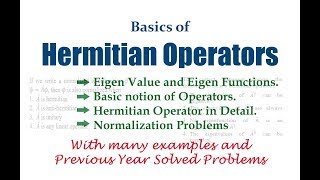 Basics of Hermitian Operator  Quantum Chemistry [upl. by Elnora]