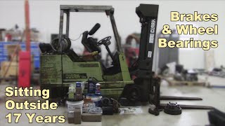 Fixing a Forklift that Sat in a Field for 17 Years  Brake Job and Rear Wheel Bearings  Part 1 [upl. by Davison547]