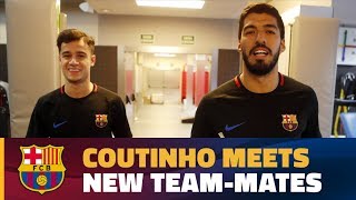 Philippe Coutinho meets his new teammates [upl. by Psyche289]