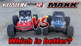 Arrma Kraton 4S vs Traxxas Maxx comparison review [upl. by Baese]