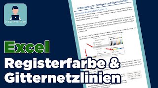 Excel Einstellungen Registerfarbe Gitternetzlinien [upl. by Larret]