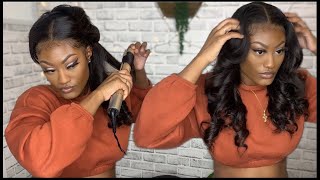 BOMBSHELL FLAT IRON CURLS TUTORIAL  A FEW STYLES [upl. by Ahselat313]