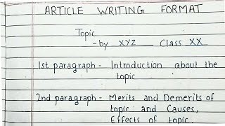 How to write an article  Article Writing Format [upl. by Khichabia]