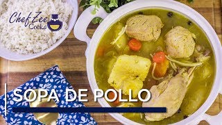 Sopa de Pollo  Homemade Chicken Noodle Soup  Dominican Recipes  Chef Zee Cooks [upl. by Lerud111]