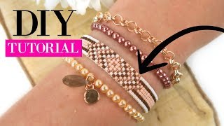 How to make a woven beadloom bracelet with Miyuki Beads [upl. by Lindahl]