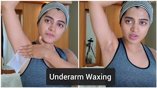 My Underarm Waxing Routine  Remove Hair From Underarms at Home Using Veet Wax Strips [upl. by Hartley]