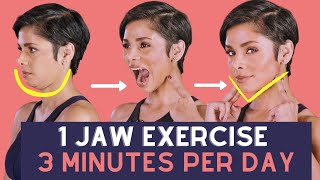 ONE JAW EXERCISE for THREE MINUTES per day to get a FIRM FACE [upl. by Ara]