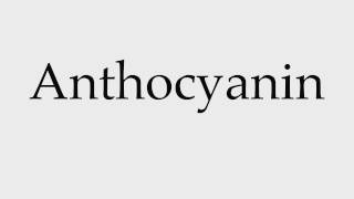 How to Pronounce Anthocyanin [upl. by Woodhouse]