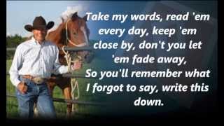 George Strait Write This Down with Lyrics [upl. by Tedmund]