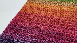 EASY Crochet Stitch For Blankets and Scarfs  Beginner Crochet  Thicket Stitch [upl. by Oirrad]