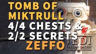 Tomb of Miktrull Chests amp Secrets All Locations Zeffo Star Wars Jedi Fallen Order [upl. by Wilda]