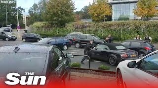 Dramatic moment UK armed cops swoop in on Audi in North London [upl. by Buna667]