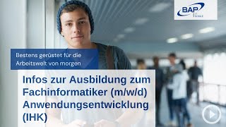 Beruf der Zukunft Infos zur Ausbildung zum Fachinformatiker mwd Anwendungsentwicklung IHK [upl. by Nrubyar]