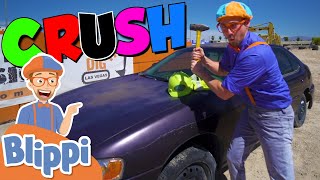 Blippi Crushes A Car With An Excavator  Learn Verbs For Kids  Educational Videos For Toddlers [upl. by Juley281]