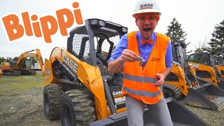 Blippi Learns about Diggers and Construction Vehicles  Blippi Toys  Educational Videos For Kids [upl. by Ayahs]