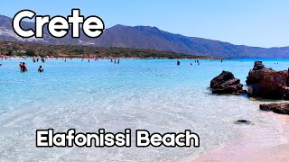 🌴 Elafonissi Beach  Crete Greece  4K 🇬🇷 [upl. by Nylhsa]