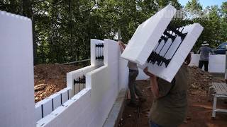 How To Stack Cut and Reinforce ICF Walls [upl. by Hpeseoj]