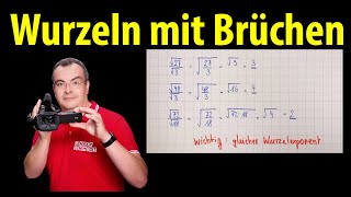 Wurzeln mit Brüchen  Wurzelrechnung  einfach erklärt  Lehrerschmidt [upl. by Eillod]