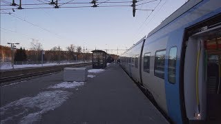 Sweden Stockholm train ride from Märsta to Huddinge Centrum  walk to Stora Coop [upl. by Atis]