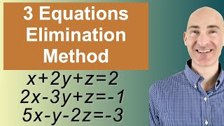 Solving Systems of 3 Equations Elimination [upl. by Ylrbmik]