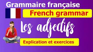 Grammaire française  French grammar  Les adjectifs  Explication et exercices [upl. by Eleets]