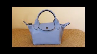 Longchamp Mini Le Pliage Cuir  Review Mod shots amp What fits [upl. by Erl]