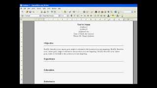 Create A Resume In Open Office [upl. by Erastes]