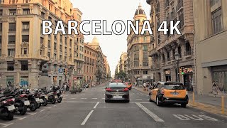 Barcelona 4K  Driving Downtown  Sunset Drive  Spain [upl. by Eserehs68]