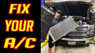 Chevrolet Silverado AC Condenser Replacement DIY [upl. by Aamsa]