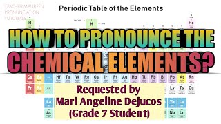 HOW TO PRONOUNCE THE 118 ELEMENTS IN PERIODIC TABLE  Teacher Maureen [upl. by Aleen]