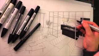 Dessin Perspective Architecture Intérieure [upl. by Snave]