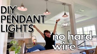 DIY PENDANT LIGHTS  NO HARD WIRE  DECORATE WITH ME  MOMMY TIME [upl. by Valda975]