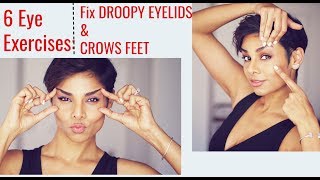 6 Eye Exercises Tighten Droopy Eyelids and Reduce Wrinkles Around Eyes BlushwithmeParmita [upl. by Araed28]