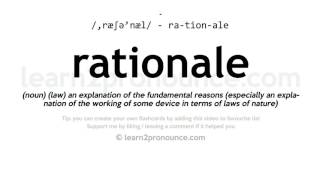 Pronunciation of Rationale  Definition of Rationale [upl. by Russo]