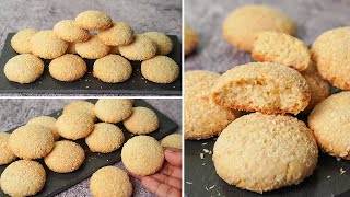 Coconut Cookies Recipe  Eggless amp Without Oven  Yummy [upl. by Judy]