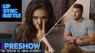 Tim Tebow vs Nina Dobrev Preshow  Lip Sync Battle [upl. by Thora192]