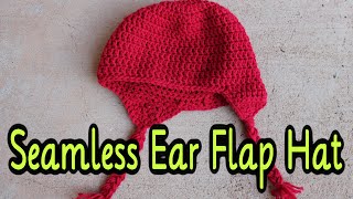 How To Crochet Seamless Ear Flap Hat [upl. by Felton654]