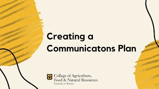 Creating a Communications Plan [upl. by Ayokal]